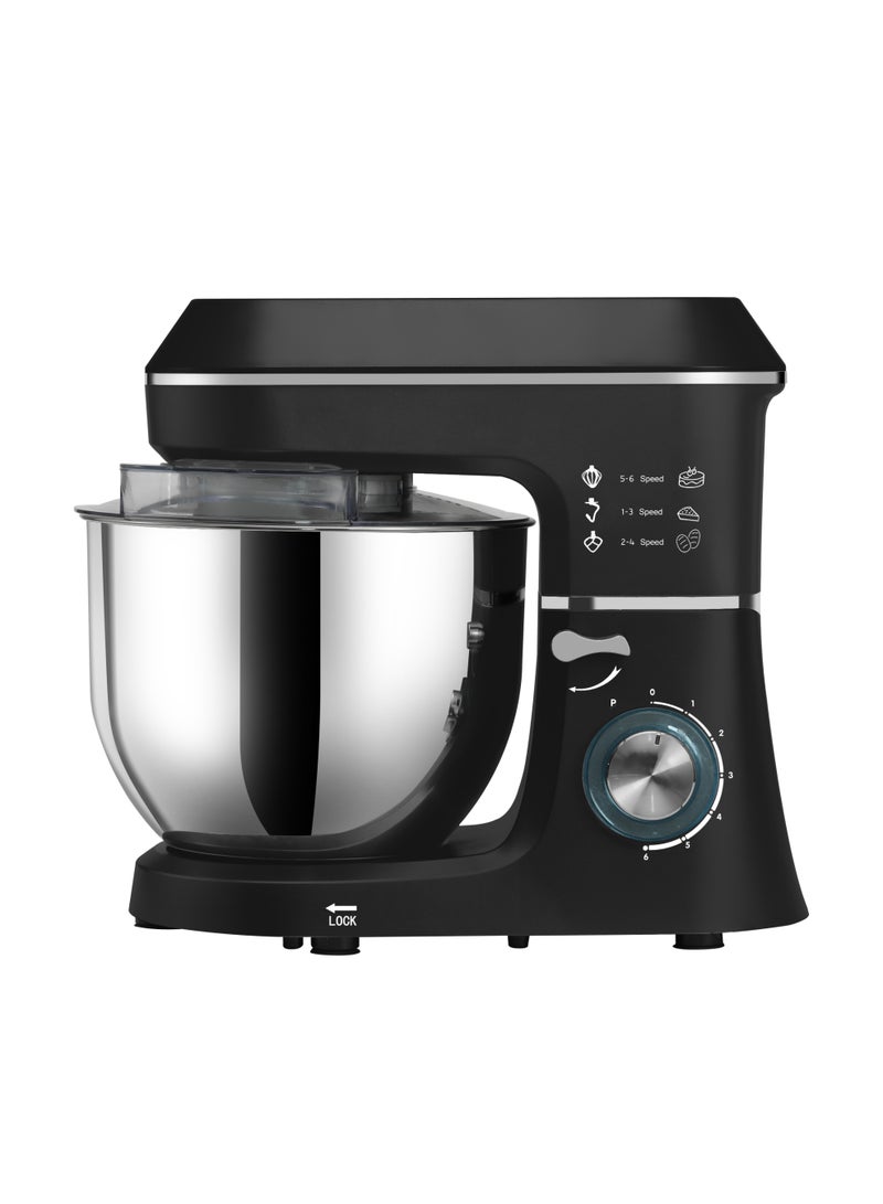 NOVA خلاط طعام كهربائي NOVA مع 6 إعدادات سرعة، محرك قوي 1100 واط، وعاء من الفولاذ المقاوم للصدأ، غطاء شفاف وإكسسوارات متعددة الاستخدامات لمهام المطبخ - Image 3